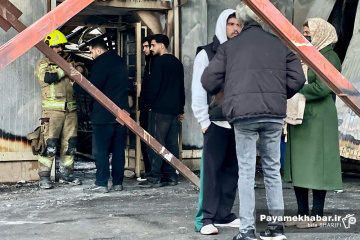 آتش سوزی در بازار جنت آباد تهران