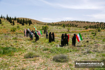 کاشت نهال توسط خادمیاران رضوی فارس در شیراز به نیت شهدای جنگ رمضان