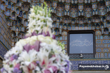گل‌آرایی ضریح مطهر رضوی در ایام ولادت امام رضا (ع)