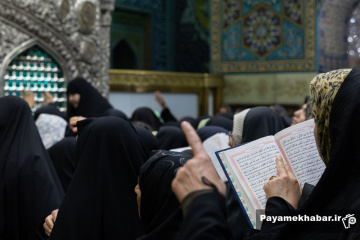 گل‌آرایی ضریح مطهر رضوی در ایام ولادت امام رضا (ع)