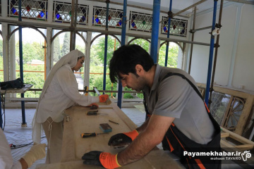 کوشک باغ ارم زیر دست مرمتگران ایرانی