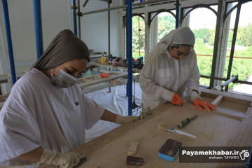 کوشک باغ ارم زیر دست مرمتگران ایرانی