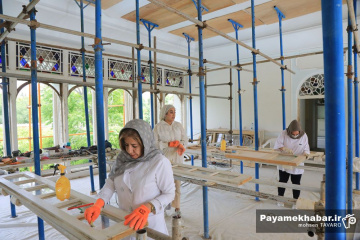 کوشک باغ ارم زیر دست مرمتگران ایرانی