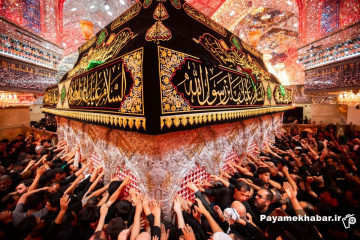حال و هوای عزاداری دهه اول محرم در کربلای معلی - ضریح مطهر امام حسین (ع)