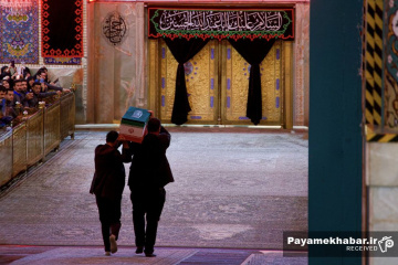 تشییع پیکر رهبر شهید و خانواده ایشان در کربلای معلی