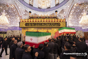 تشییع پیکر رهبر شهید و خانواده ایشان در کربلای معلی - حرم مطهر حضرت عباس (ع)