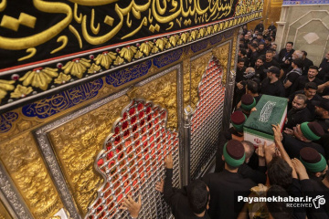 تشییع پیکر رهبر شهید و خانواده ایشان در کربلای معلی - حرم مطهر حضرت عباس (ع)