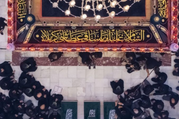 تشییع پیکر رهبر شهید و خانواده ایشان در کربلای معلی