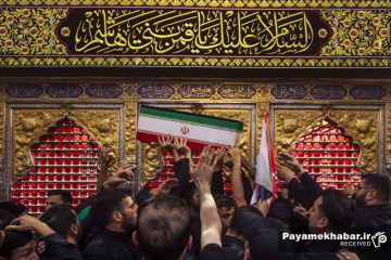 تشییع پیکر رهبر شهید و خانواده ایشان در کربلای معلی - حرم مطهر حضرت عباس (ع)