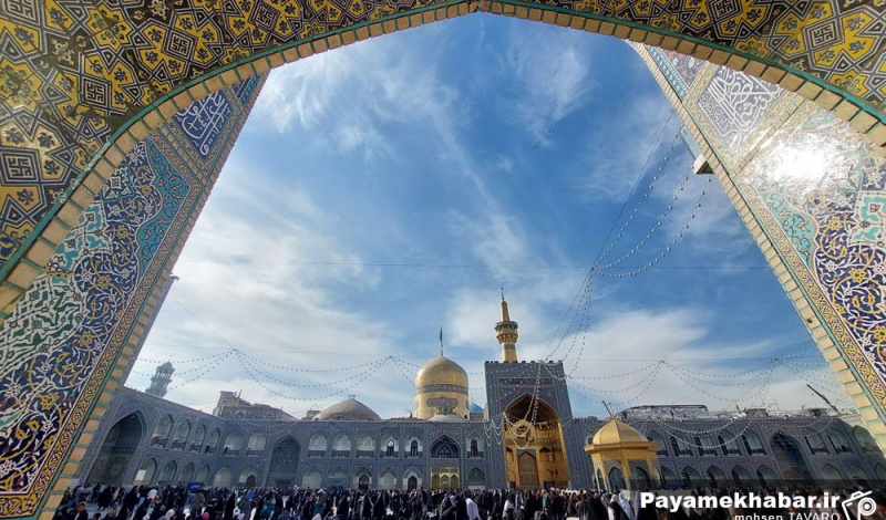 چهارشنبه های امام رضایی| ایوان‌های حرم مطهر رضوی سیاه‌پوش دهه آخر صفر